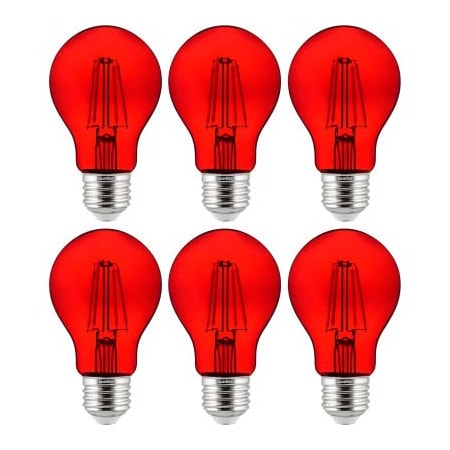 Sunlite Sunlite LED Edison Light Bulb 6W, 600 Lumens, Medium Base, Dimmable Clear Glass Filament, 6-Pack 80476-SU